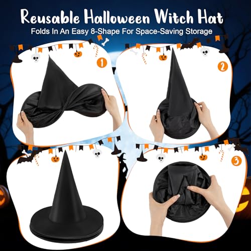 Halloween Witch Hats - Black Hanging Porch Decor for Halloween