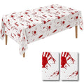 Bloody Handprint Tablecloth 54x108 Inches - Halloween Horror Party Cover - Handprints Variation