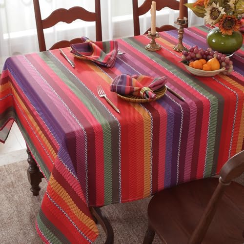 Red Mexican Fiesta Tablecloth 60x84 Inch Rectangle - Cinco De Mayo Decor