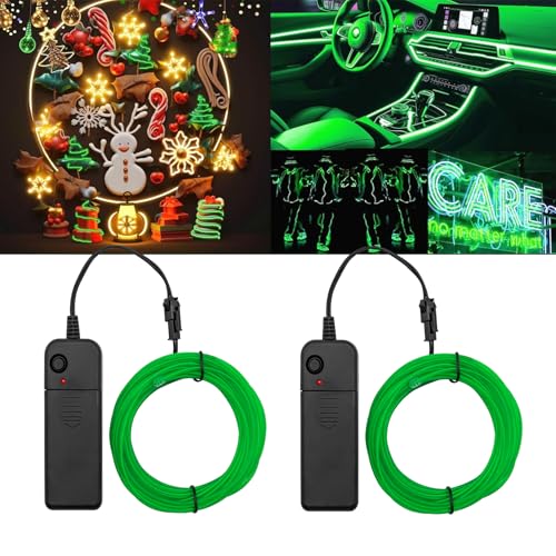 LED Neon Rope Lights 5M Battery-Powered Flexible Strip for Party & Costume