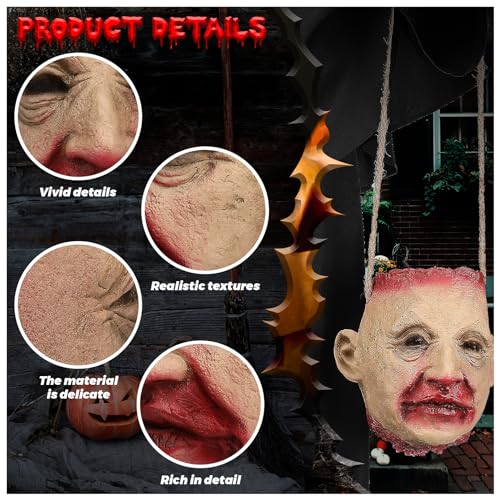 Clown Bag Severed Head Prop Halloween Zombie Candy Bucket - Brown