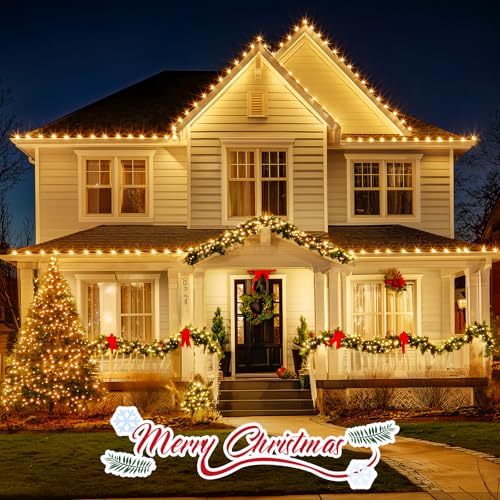 Vintage C9 Christmas String Lights - 50FT Warm White & Black Wire