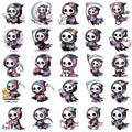 Halloween Refrigerator Magnets - 24 Cute Grim Reaper Pastel Goth Decor for Kitchen & Office