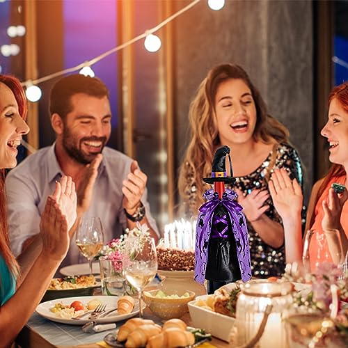 Modern Witch Halloween Wine Bottle Cover 2PCS - Spooky Party Table Decor