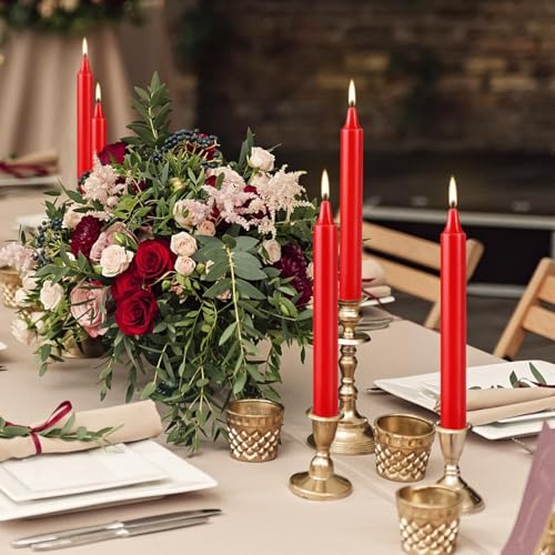 40 Red Unscented Candle Set - 4 Inch Spell & Ritual Tapers with Variation 4"40pcs-Red