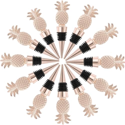 24PCS Pineapple Wine Stopper Set - Beach & Wedding Bottle Decor - Opp Variation