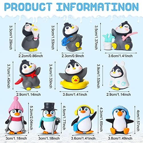 Cute Mini Penguin Figurines Set - 30 Pcs Winter Cake Toppers & Party Decorations