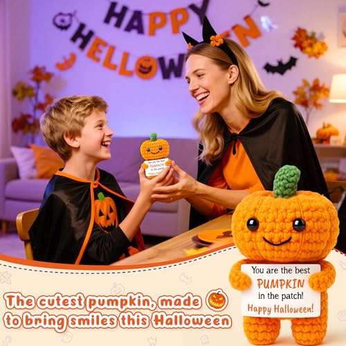 Mini Crochet Pumpkin Basket for Halloween Fall Decor & Gifts