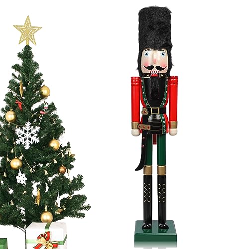 Large 4ft Wooden Christmas Nutcracker Decor Outdoor Holiday Soldier Ornament