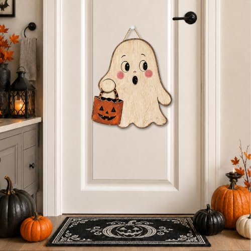 Cute Rustic Halloween Pumpkin Sign - Fall Door & Wall Decor