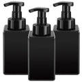 3 Pack 15oz/450ml Foaming Soap Dispenser Plastic Foam Pump Bottle Refillable Liquid Soap Container for Shampoo Body Hand Wash Bathroom Kitchen Sink - Black