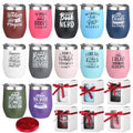 12 Pack Insulated Stainless Steel Book Lover Tumblers with Eggshell Design - Gift Set