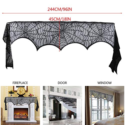 Halloween Indoor Decorations Set with Lace Spider Web and Garland - Haunted House Theme