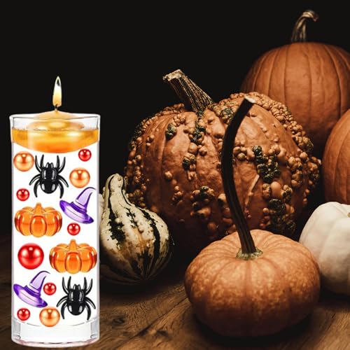 Halloween Vase Fillers Set - Ghost Spider Hat & Bead Decorations - Ghost Spider Hat Variation