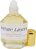 White Linen Scented Body Oil - Luxurious Roll-On Fragrance | Gold - 1/2 oz.