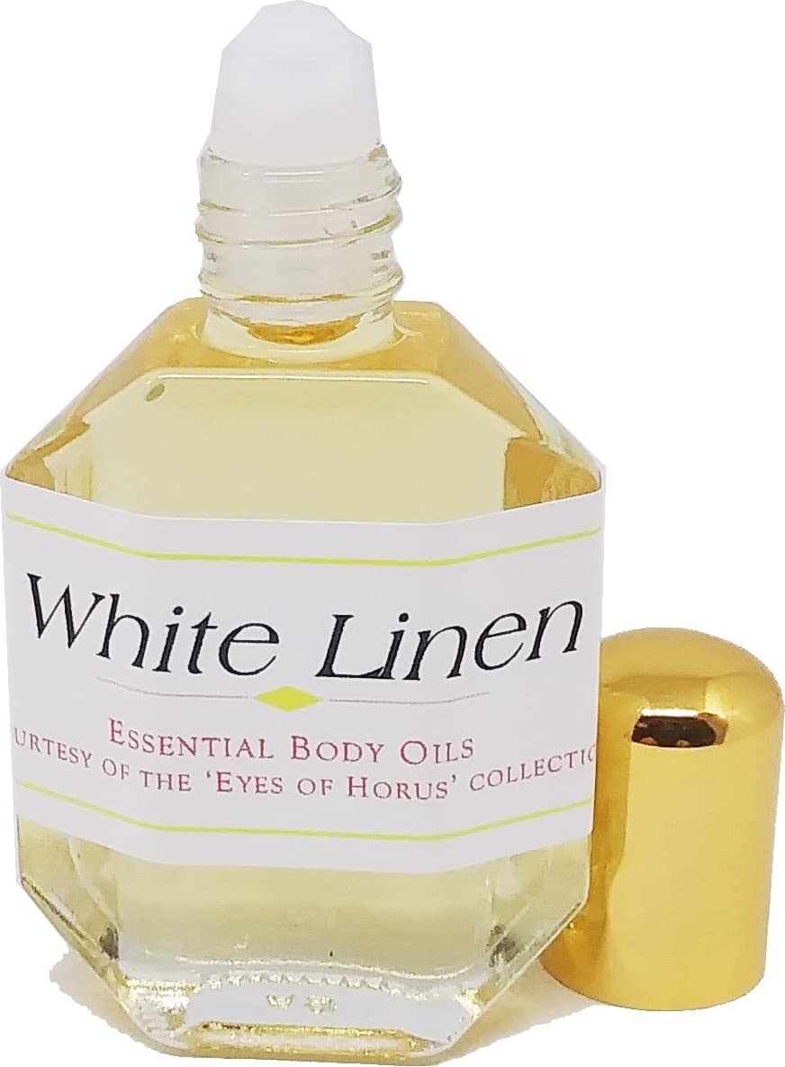White Linen Scented Body Oil - Luxurious Roll-On Fragrance | Gold - 1/2 oz.