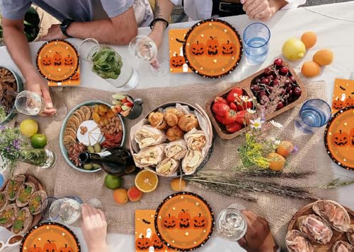 Halloween Party Plates Tableware Set Spooky Disposable Dinnerware - Halloween004