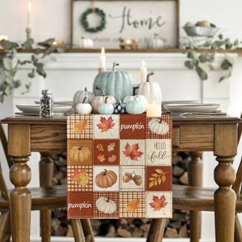 Artoid Mode 210 GSM Fall Table Runner Brown 13x108 Inch for Home Party Decor