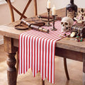 Pirate Table Runner Halloween Decorations Red White 71x12 Inches - Pirate Party Supplies