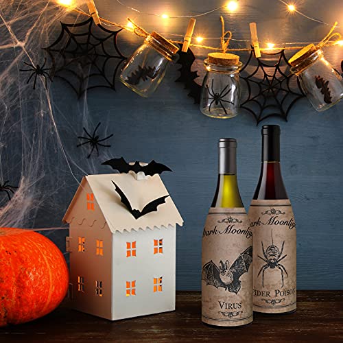 Halloween Wine & Beer Bottle Labels Waterproof Stickers - 12 Styles