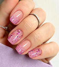 Semi Cured Gel Nail Art Stickers with Glitter & Gradient Effects - 20 Strips