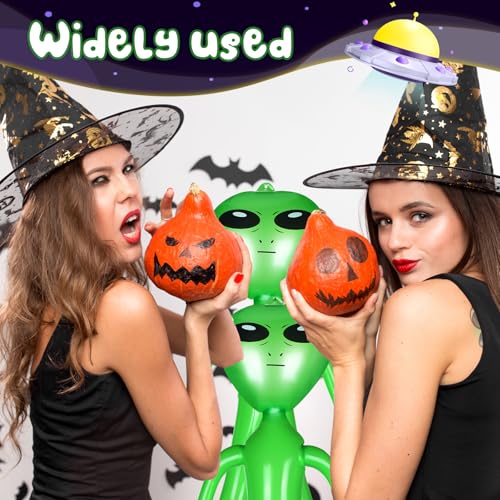 Green Inflatable Alien Balloons - 10 Pack, 18 Inch Halloween Party Decorations