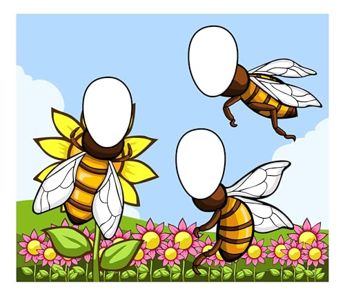Bee Themed Hole in Face Cutout Banner for Party Decorations 36x42 Inch