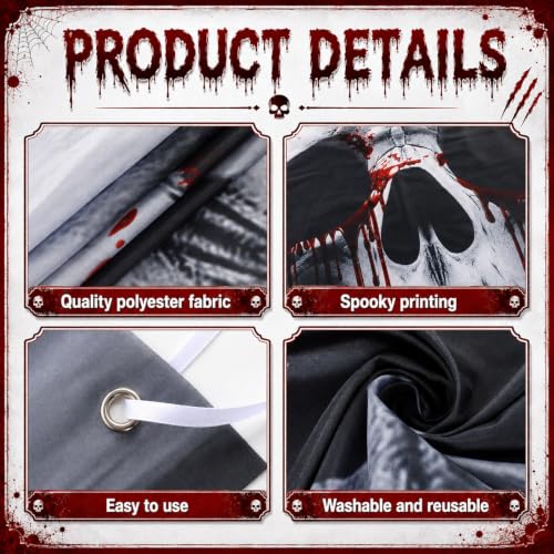 Halloween Skull Door Cover - Giant Skeleton Porch Decoration - Variation: Skull