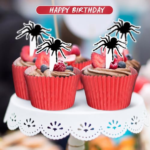 Vesici Spider Web Cupcake Liners and Toppers Set - Halloween Baking Supplies