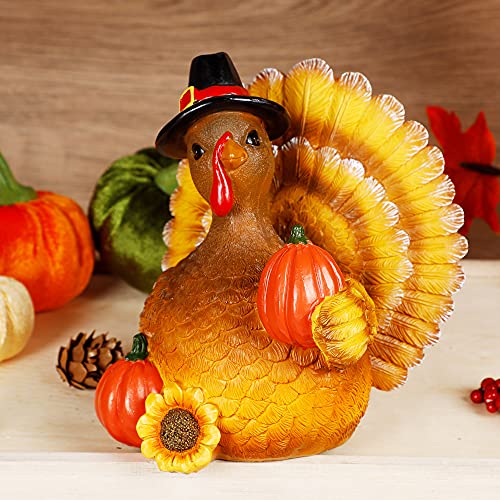 Thanksgiving Turkey Tabletop Decor - Autumn Fall Harvest Centerpiece