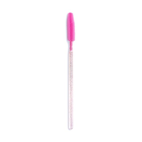 Apothie 100 Pieces Silicone Disposable Mascara Eyelash Wands - Eyebrow & Lash Extension Spoolie Brushes, Comb Separator, Microblading Tool, Applicator (100 Brushes, Pink Crystal)