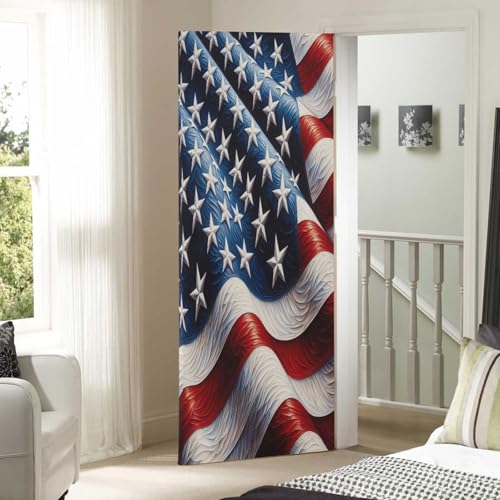 American Flag Door Cover 32x79 Inches - Festive Holiday & Party Decor