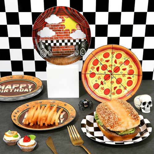 24-Pack Horror Game Paper Plates 7 Inch Disposable Party Dinnerware for Spooky Birthday Events