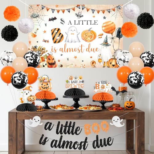 Halloween Baby Shower Decorations Set with Banner Balloons and Centerpieces