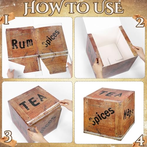 Pirate Party Decorations Set with Treasure Boxes Net and Jewelry Props