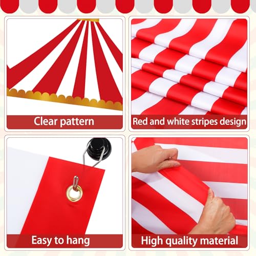 Fanfanwin 4-Piece Striped Circus Tent Decorations Carnival Party Set