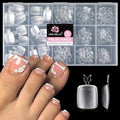 UNA GELLA Square Round Toe Nail Tips Set - 312Pcs, 15 Sizes, Soft Gel, A05 Variation