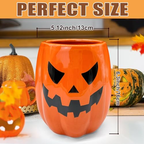 Halloween Ceramic Pumpkin Utensil Holder - Orange Halloween Kitchen Decor