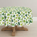 Horaldaily St. Patrick's Day Round Watercolor Tablecloth 90x90 Inch White