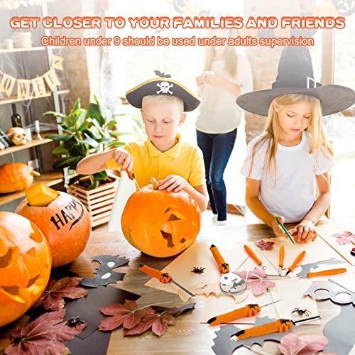 Orange Pumpkin Carving Kit Tools - 9PCS Halloween Jack-O-Lantern Set