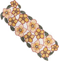 Beaded Table Runner Yellow & Green 36x13 Inches - Handcrafted Decor