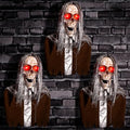 Halloween Animatronics Hanging Zombie Decorations with Light Up Eyes - 3 Pack