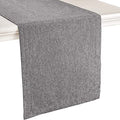 Large Linen Farmhouse Table Runner - Waterproof Burlap Style, 14x108 Inch Dark Grey - Outdoor & Wedding Decor