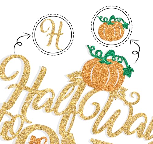 Half Year Pumpkin Cake Topper for Baby Shower & Birthday - Fall Decorations