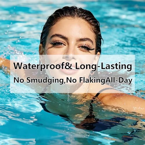 Pink Red Waterproof Curling Mascara - Volumizing No-Clump Eyelash Makeup for Stage & Party