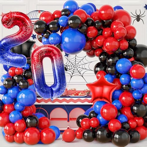 40 Inch Spider Theme Number 20 Foil Balloons - Large Party Decorations