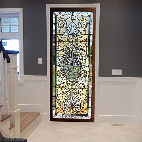 COLORSPRING 3D Door Stickers Peel and Stick - Antique Door Decal Cover Dm-062
