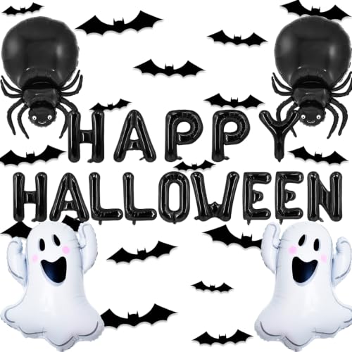 Halloween Balloons Set with Ghost and Spider Designs - 21 Pieces for Party Decorations