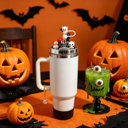 MPG Halloween Cup Lid Topper Decoration for 40oz Stanley Insulated Cup - Black+Orange