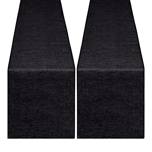 Black Burlap Table Runners 12x84 Inch 2 Pack Rustic Boho Decor - Variation of THIS listing